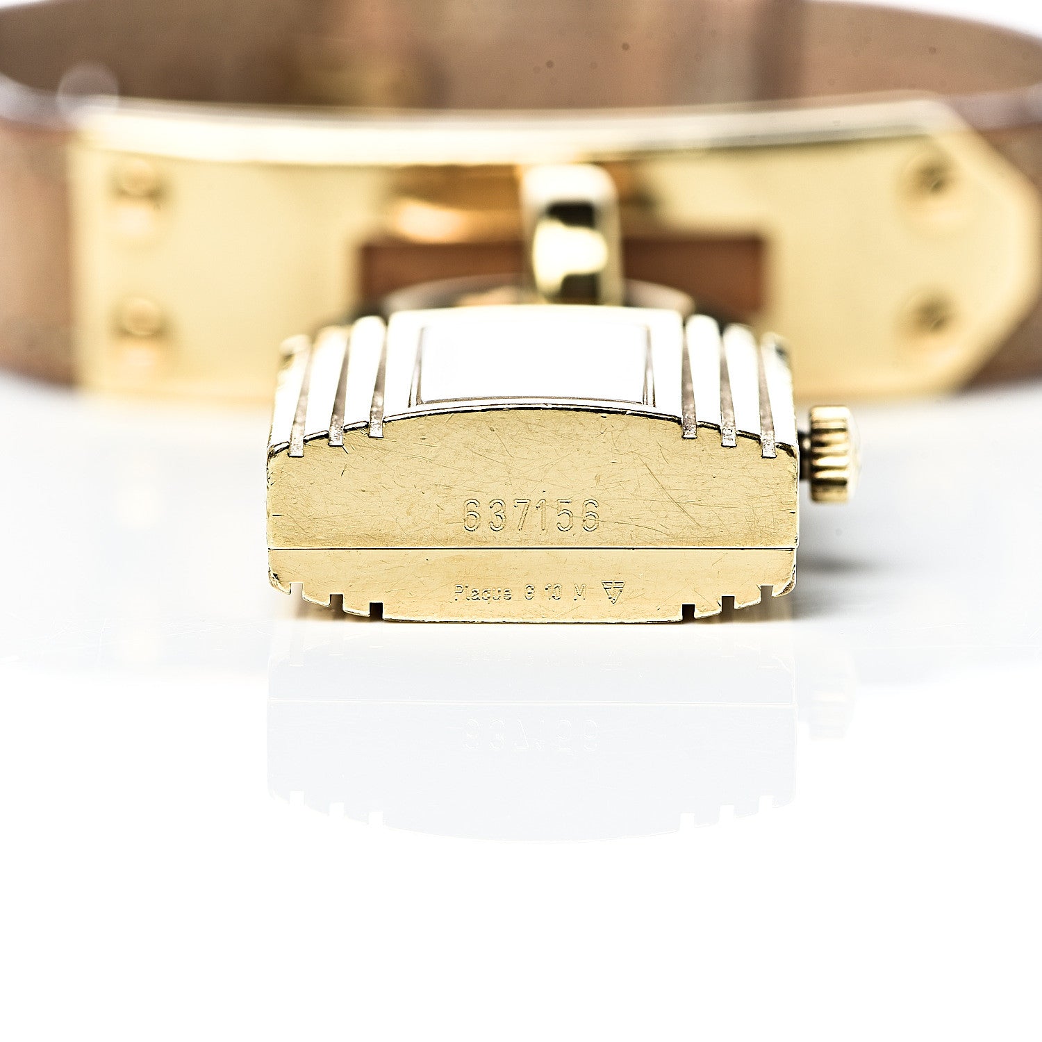 Hermes Stainless Steel Clemence 20mm Kelly Cadena Quartz Watch Gold 7 of 12