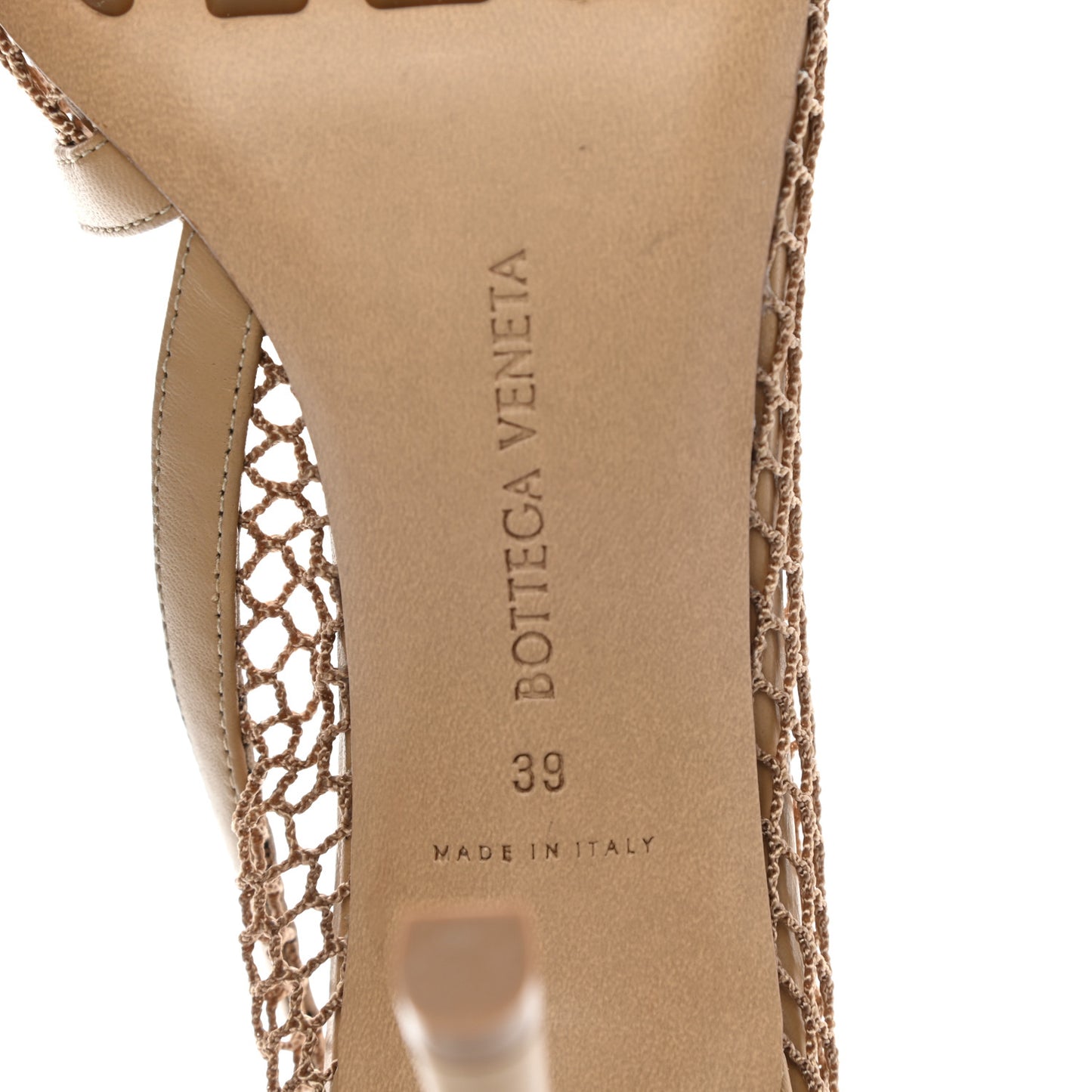 Mesh Nappa Chunky Chain Sandals 39 Beige Pony