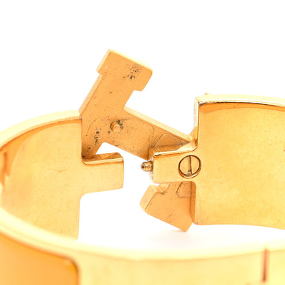 Hermes Enamel Wide Clic Clac H Bracelet PM Jaune Soleil 4 of 10