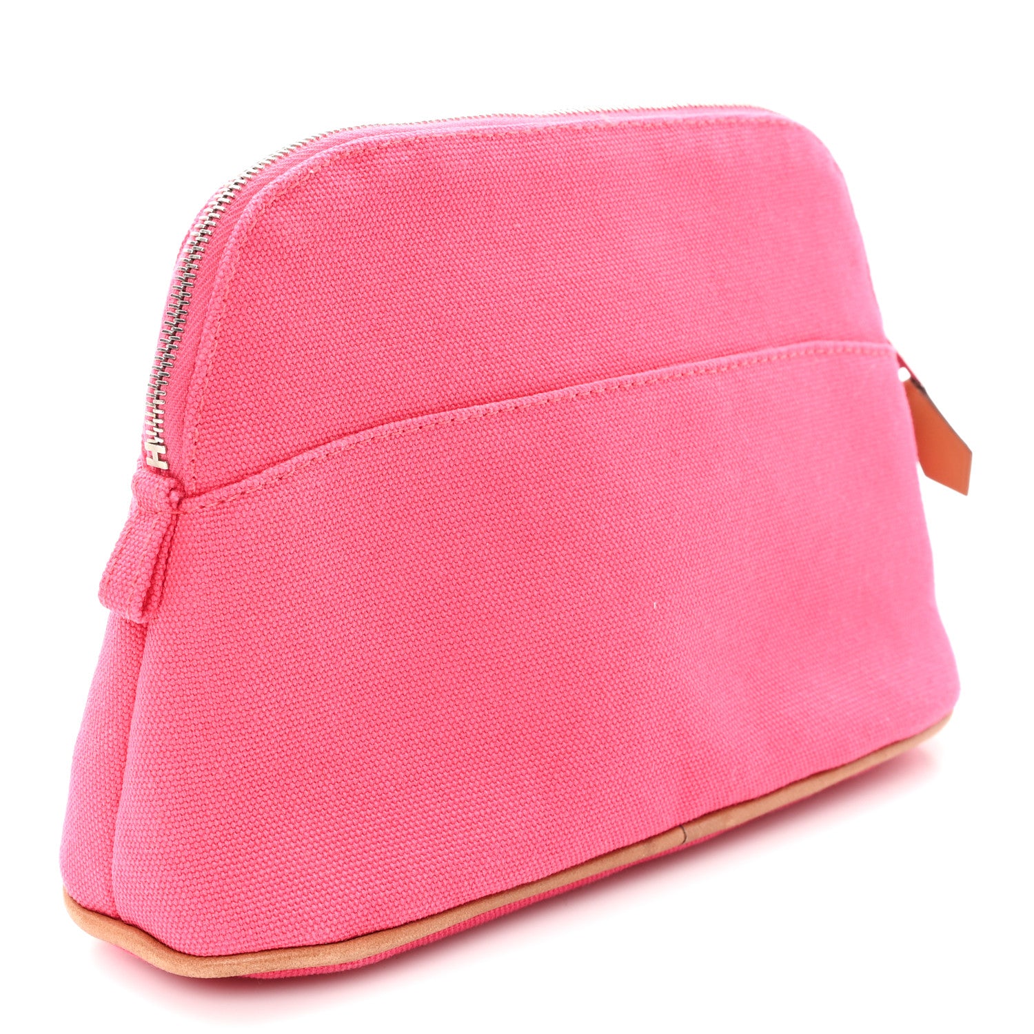 Hermes Cotton Canvas Bolide Travel Cosmetic Pouch Hibiscus 3 of 7