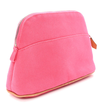 Hermes Cotton Canvas Bolide Travel Cosmetic Pouch Hibiscus 3 of 7