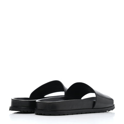 Saint Laurent Calfskin Monogram Jimmy Joan Slide Sandals 42 Black 3 of 4