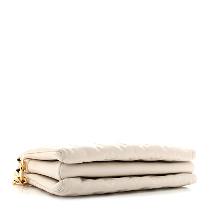 Louis Vuitton Lambskin Embossed Monogram Coussin PM Beige Cream 4 of 13