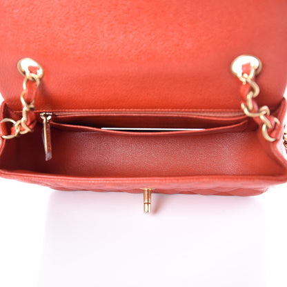 Chanel Pearly Caviar Quilted Mini Rectangular Flap Orange 8 of 10