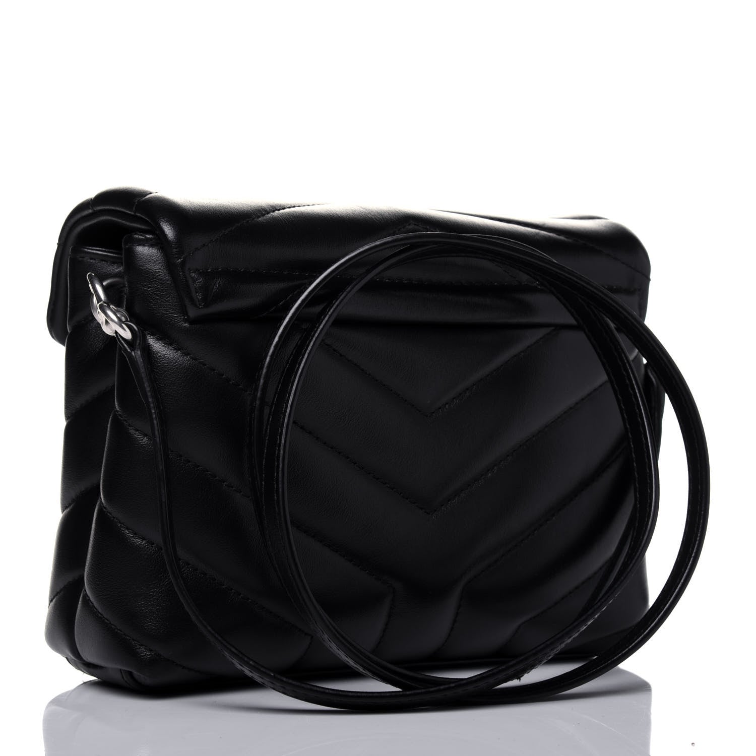 Saint Laurent Calfskin Y Quilted Monogram Toy Loulou Crossbody Bag Black 3 of 13