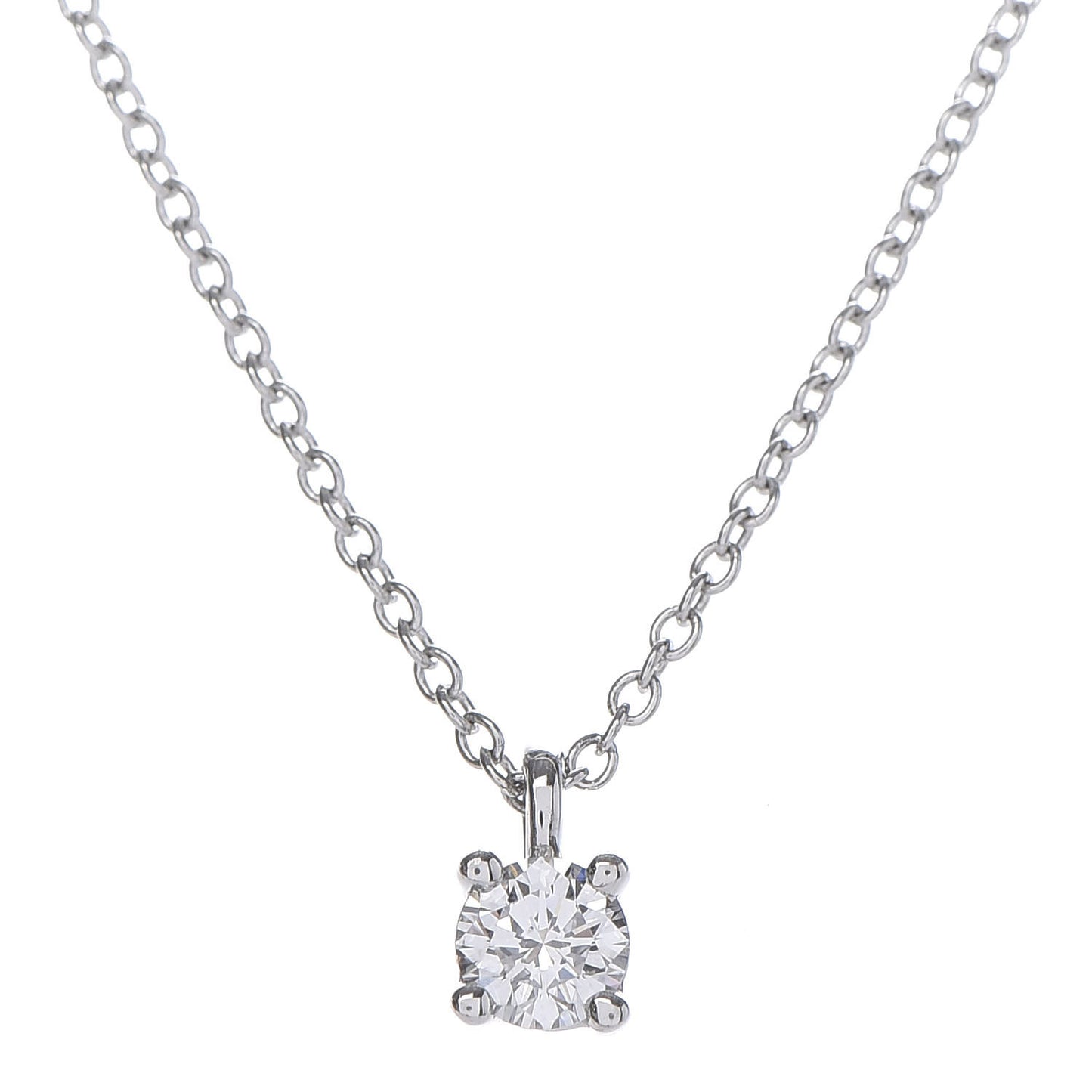 Platinum Diamond .18ct Solitaire Pendant Necklace