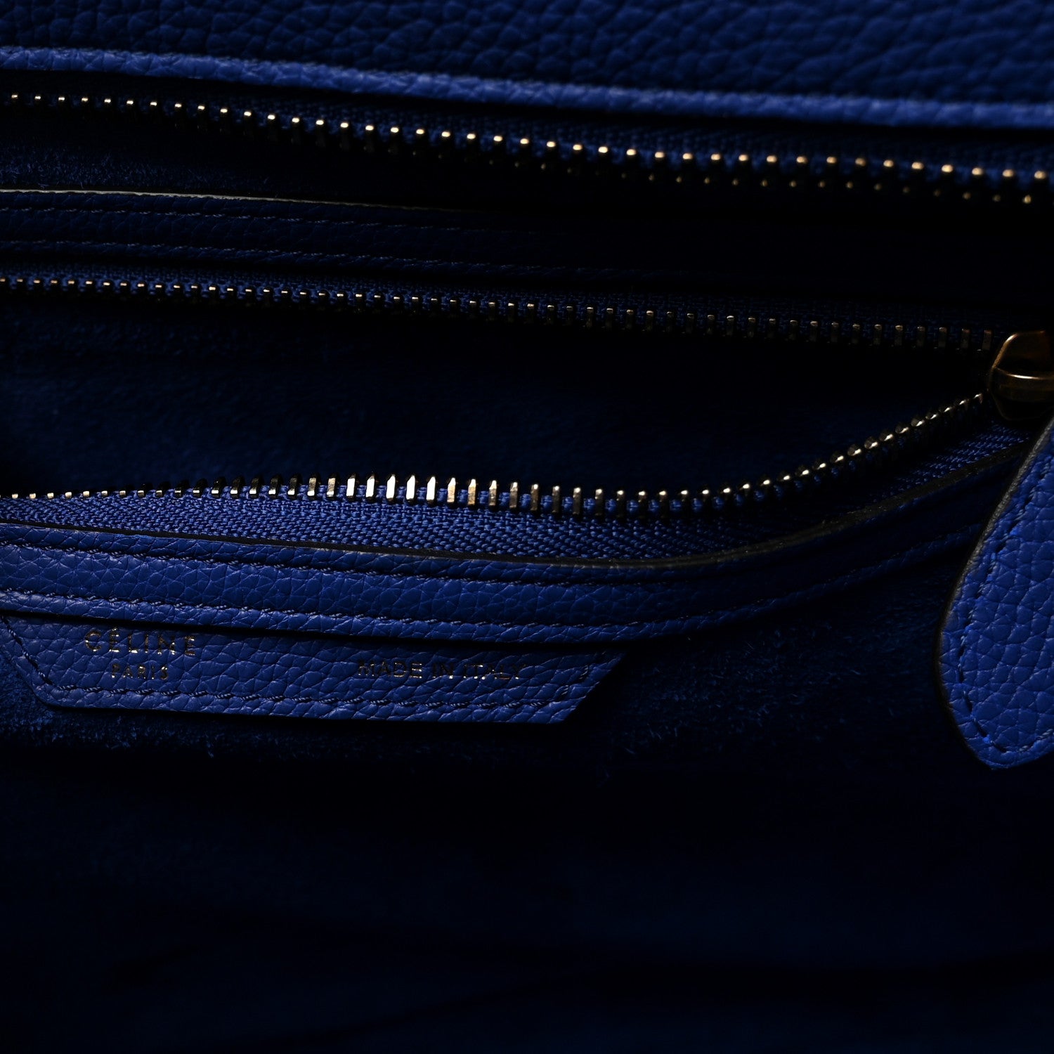 Celine Drummed Calfskin Mini Luggage Indigo 6 of 9