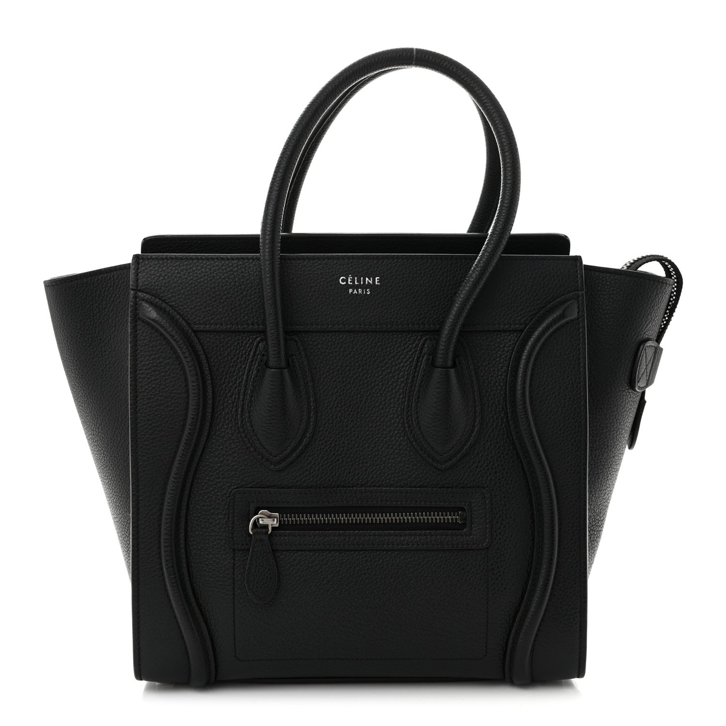 Drummed Calfskin Micro Luggage Black