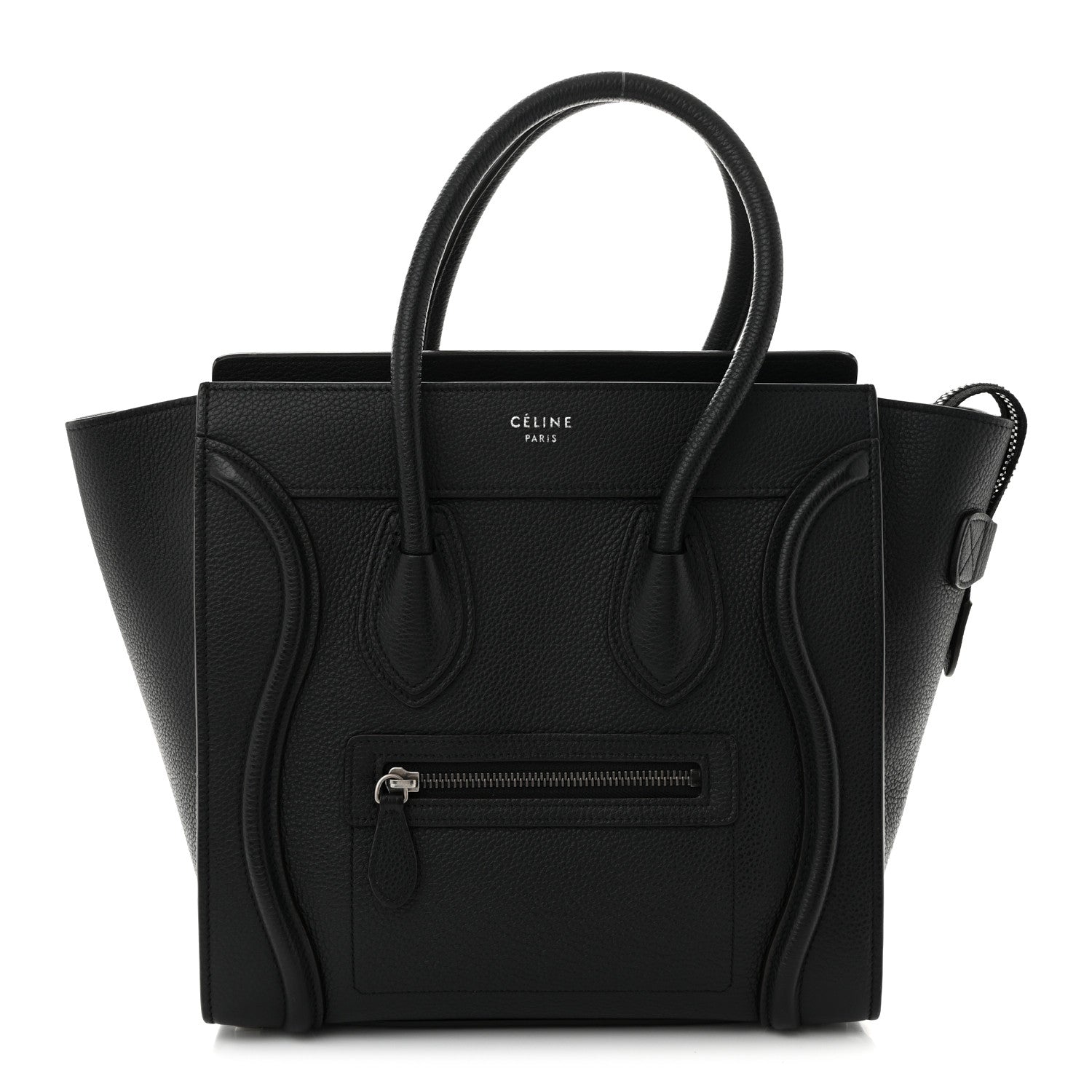 Celine Drummed Calfskin Micro Luggage Black 1 of 10