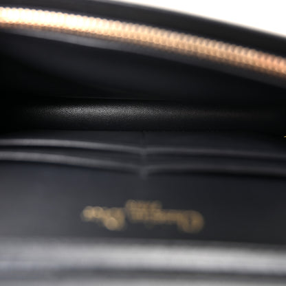 Christian Dior Patent Micro-Cannage Diorama Wallet on Chain Pouch Metallic White 5 of 9