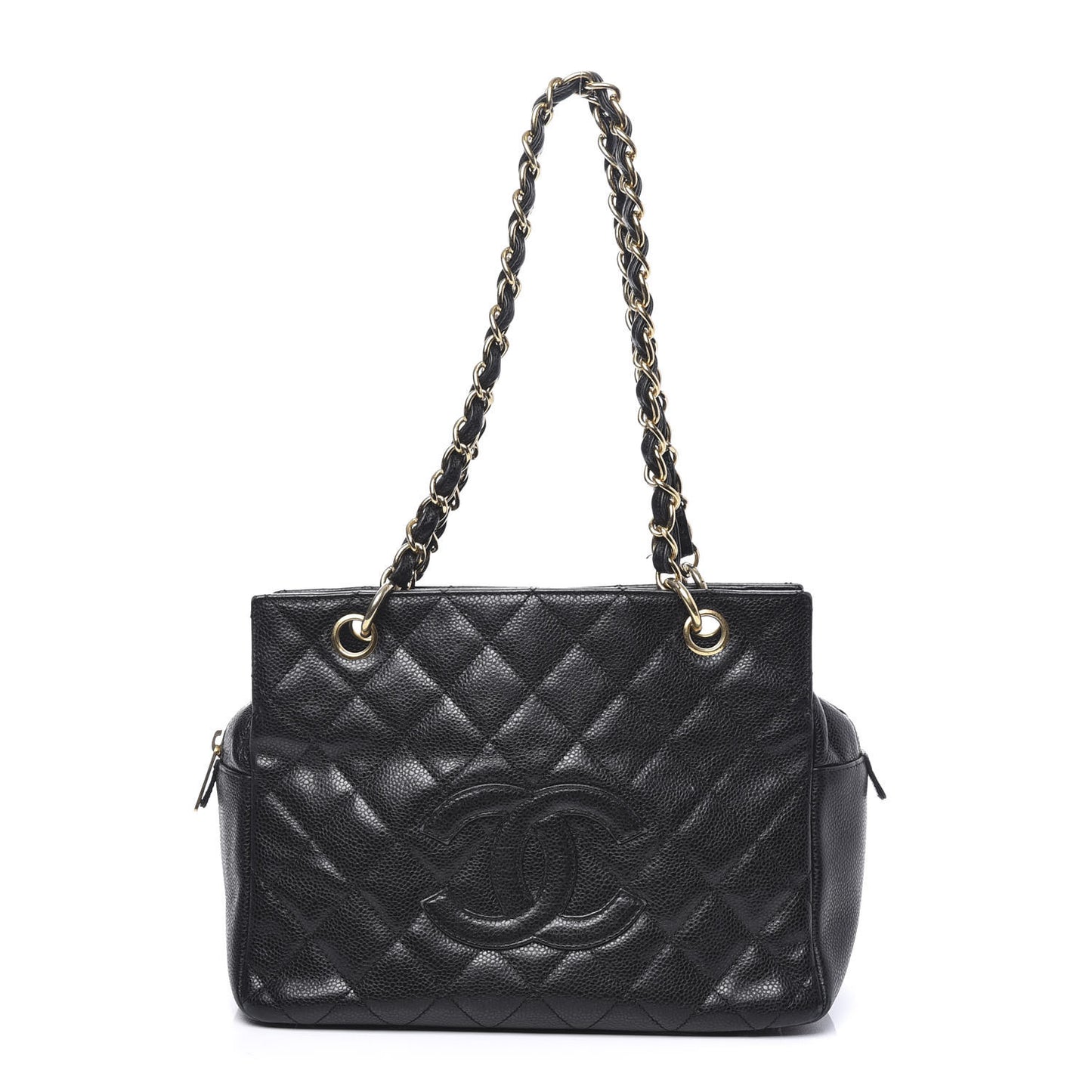 Caviar Quilted Petit Timeless Tote PTT Black