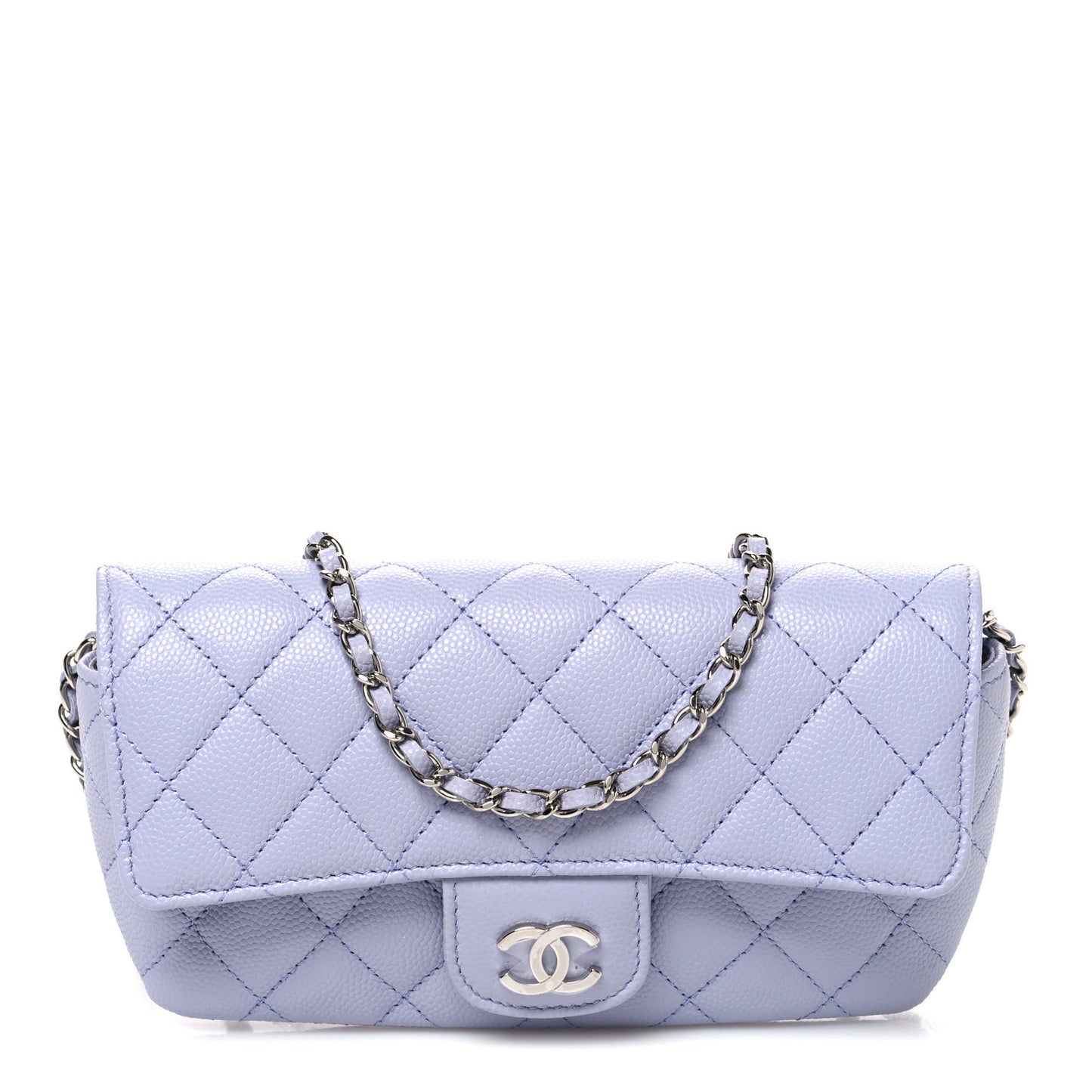 Caviar Quilted Glasses Case With Chain Light Purple