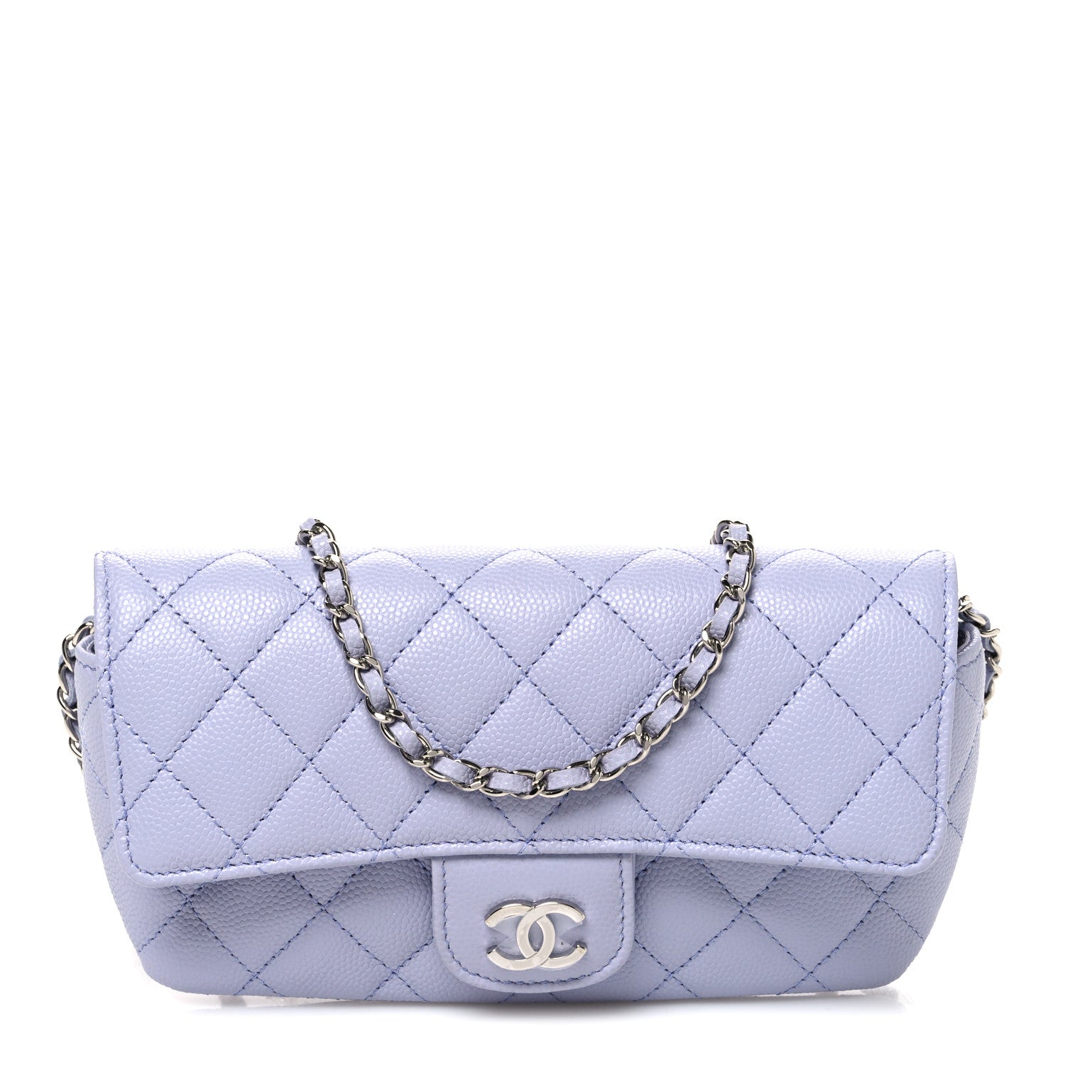 Chanel Caviar Quilted Glasses Case With Chain Light Purple 1 of 11