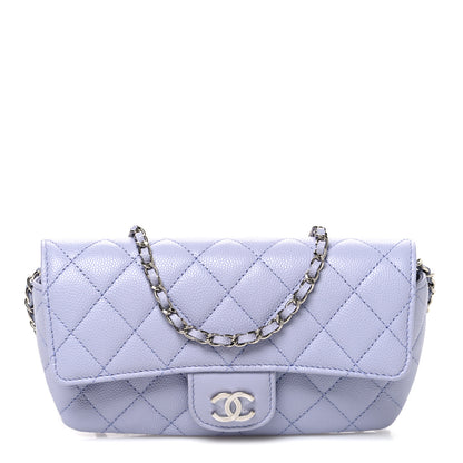 Chanel Caviar Quilted Glasses Case With Chain Light Purple 1 of 11