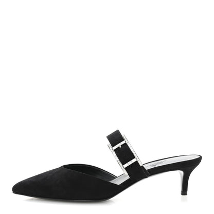 Hermes Suede Goatskin Blink Mules 36 Black 1 of 10
