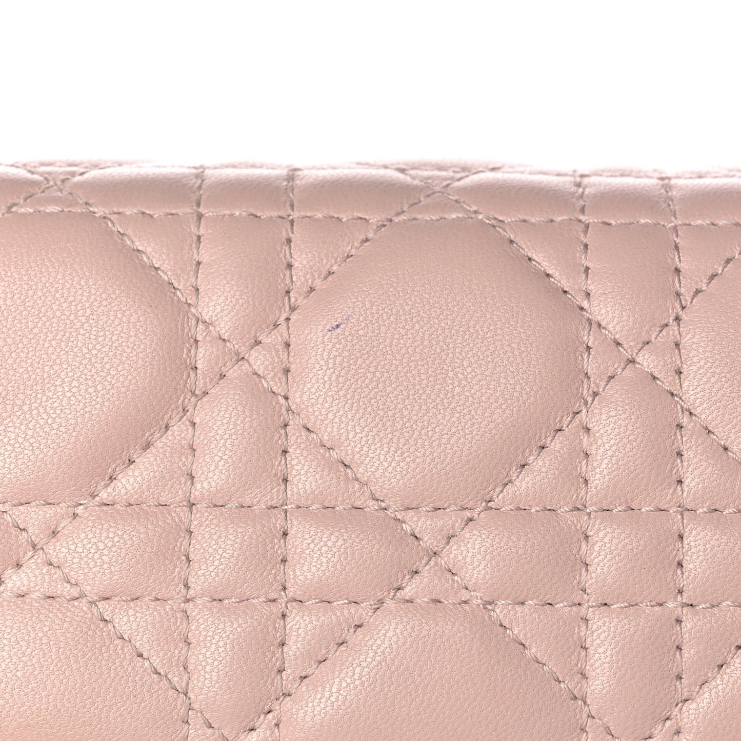 Lambskin Cannage Lady Dior Rendezvous Wallet On Chain Light Pink