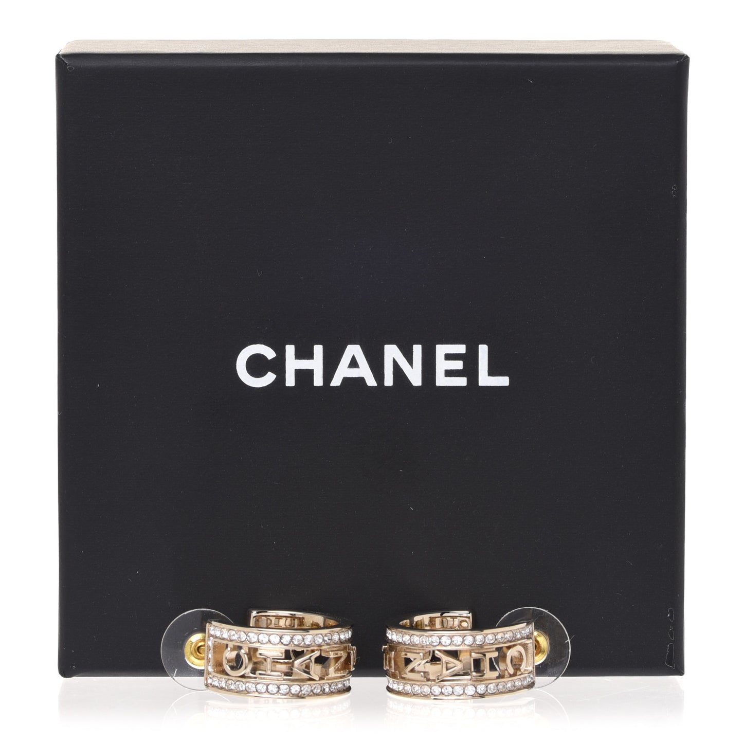 Metal Crystal Bow-tiful CC Hoop Earrings Gold