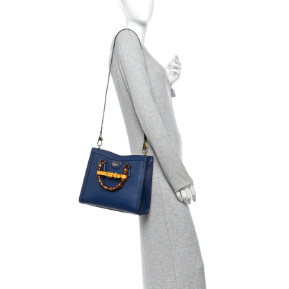 Gucci Textured Dollar Calfskin Web Small Diana Tote Bag Royal Crop 2 of 10