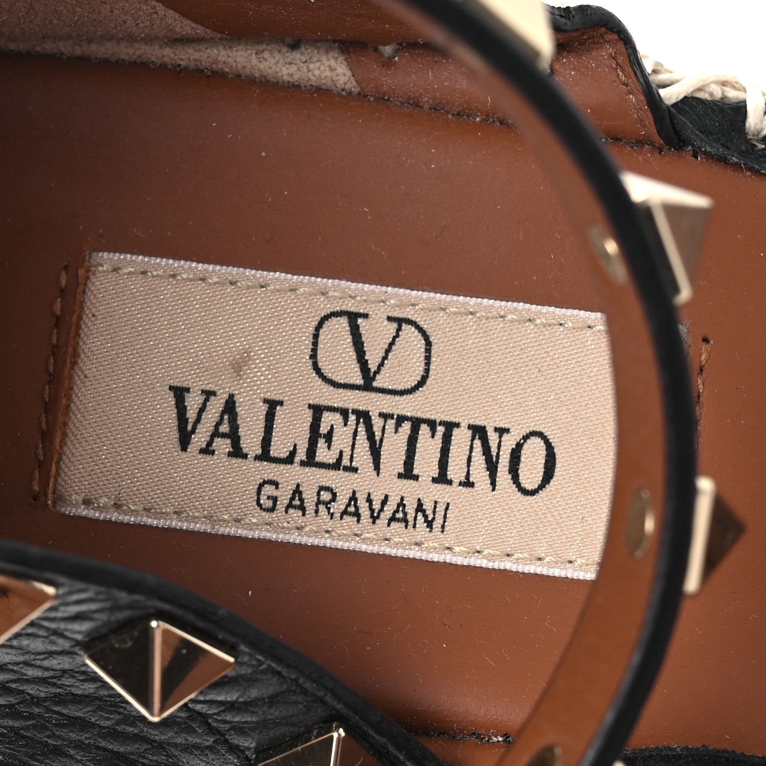 Valentino Garavani Grained Calfskin Rockstud Ankle Strap Espadrille 30/55mm Wedge Sandals 36 Black 9 of 11