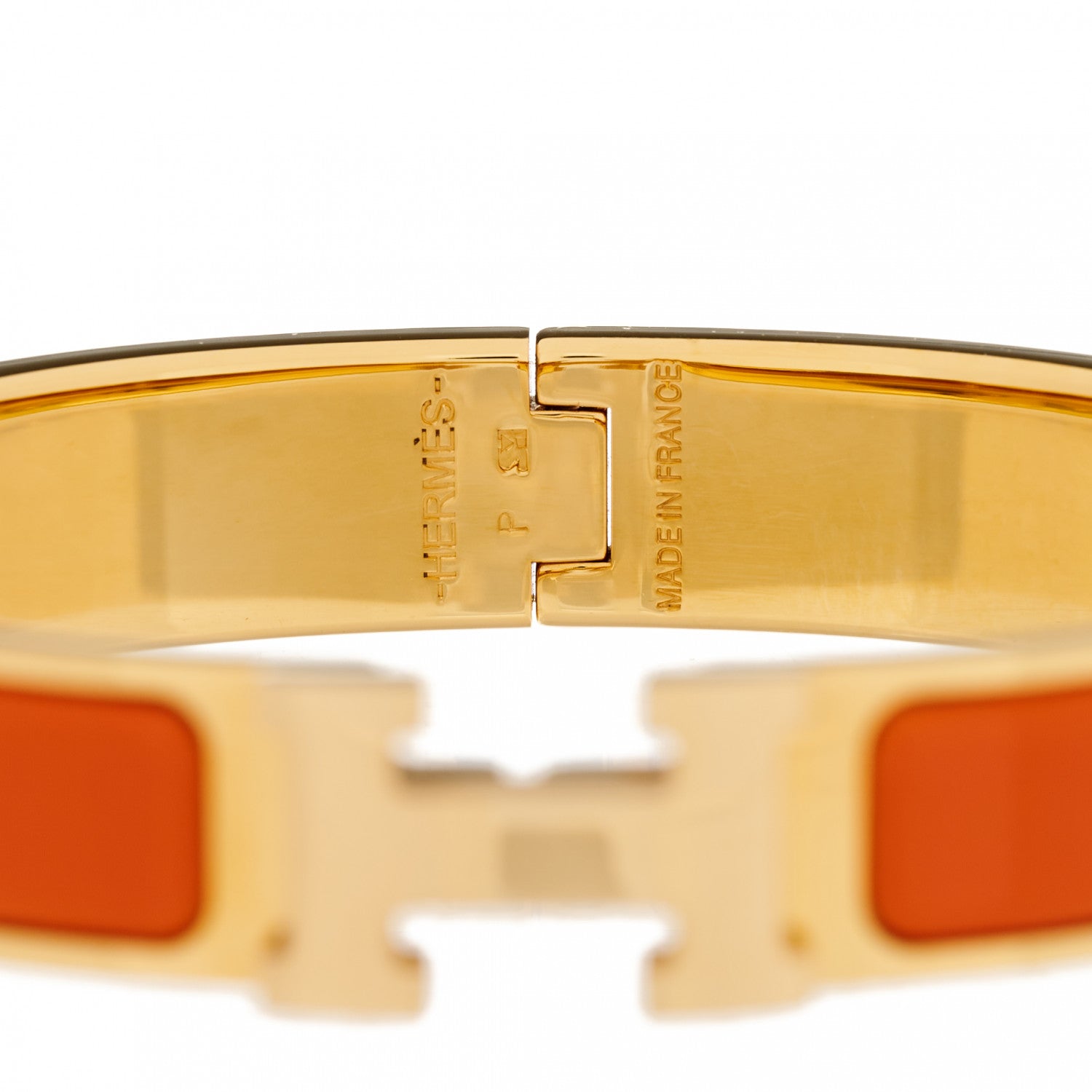 Hermes Enamel Narrow Clic Clac H Bracelet PM Orange 3 of 4