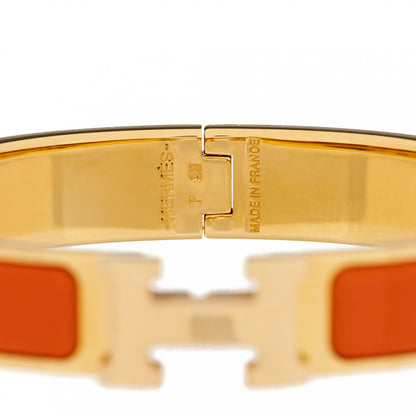 Hermes Enamel Narrow Clic Clac H Bracelet PM Orange 3 of 4