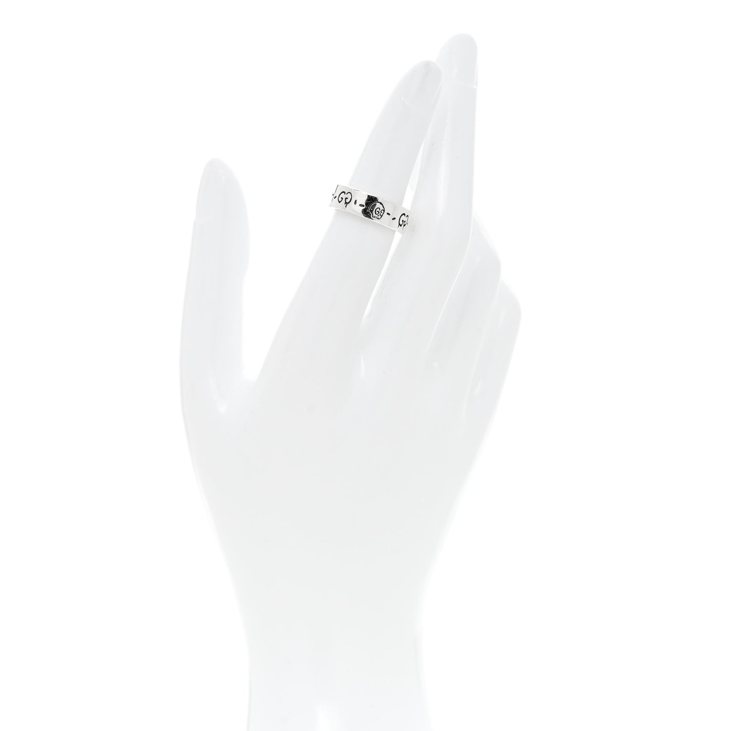 Sterling Silver Narrow GucciGhost Hamlet Skull Ring 49 4.75