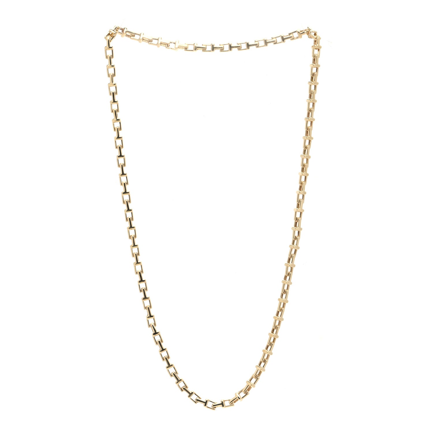 Tiffany 18K Yellow Gold T Narrow Chain Necklace 4 of 5