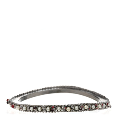 Chanel Ruthenium Pearl Bead Bangle 1 of 4