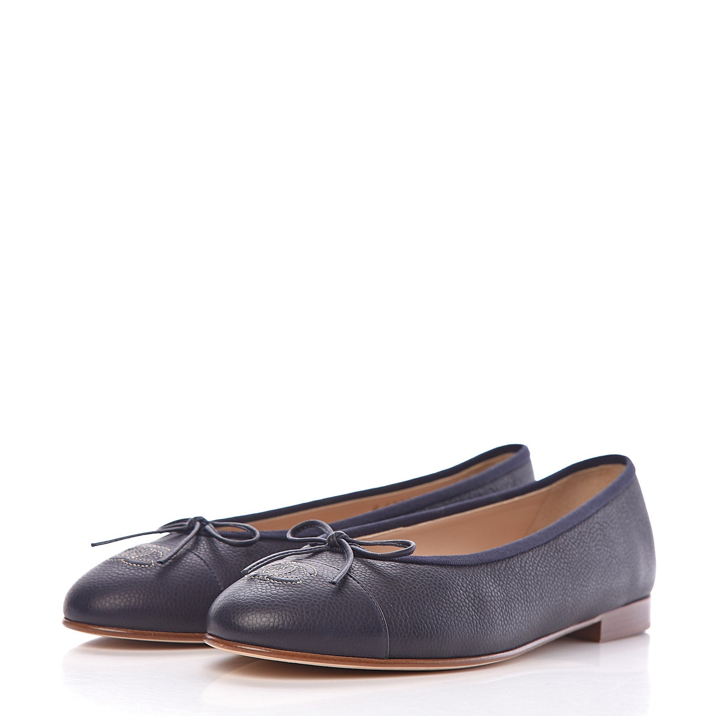 Caviar CC Cap Toe Ballerina Flats 40.5 Marine