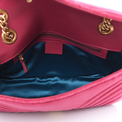 Gucci Velvet Matelasse Small GG Marmont Shoulder Bag Light Raspberry Rose 4 of 10