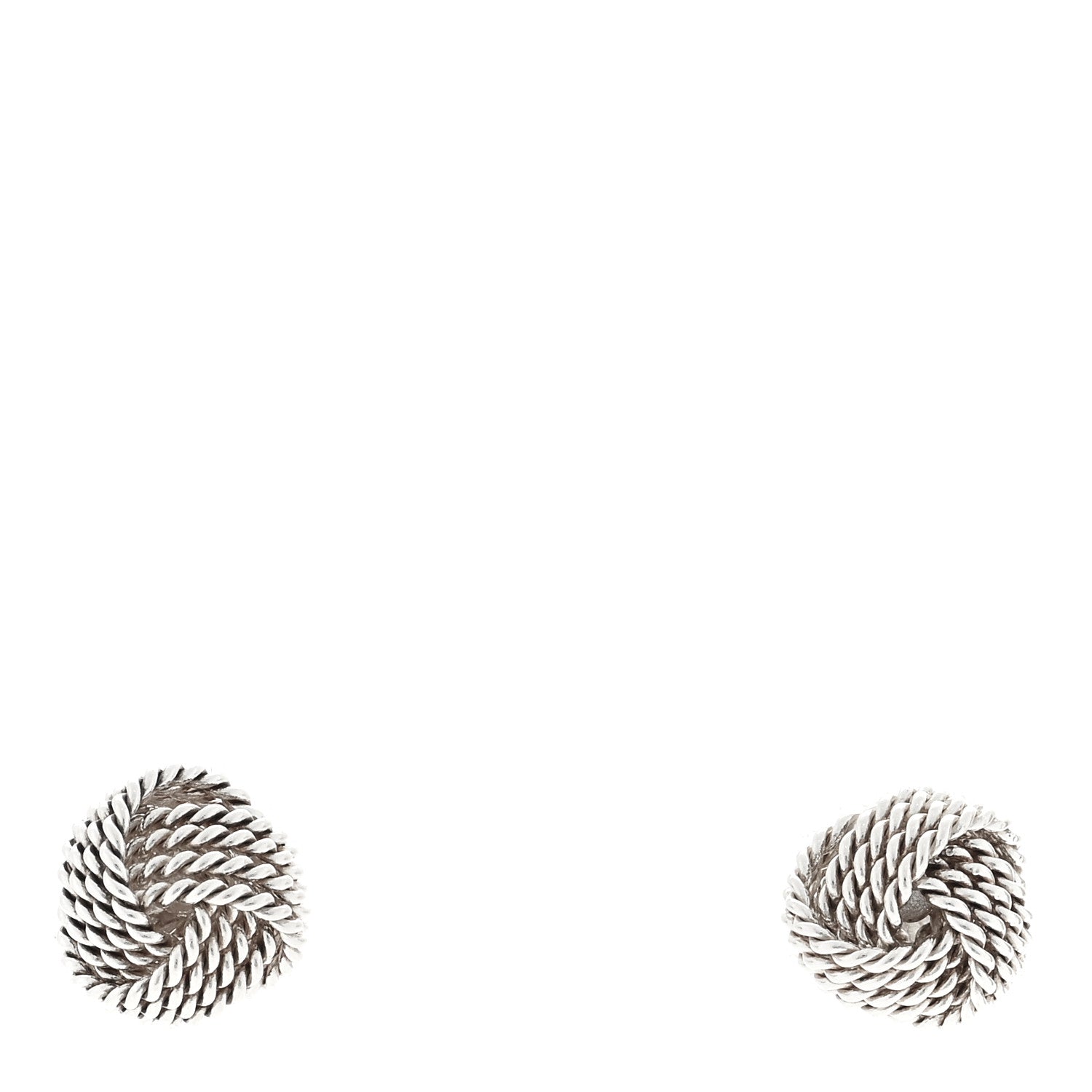 Tiffany Sterling Silver Twist Knot Earrings 1 of 4