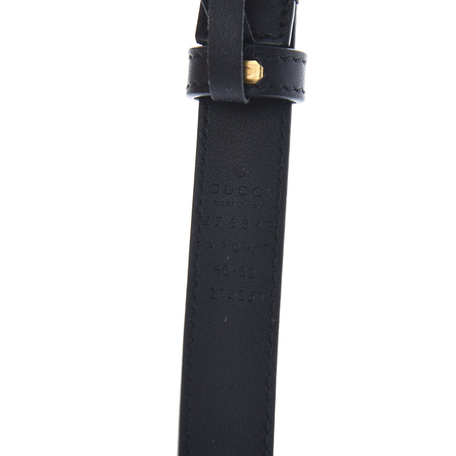 Gucci Moon Calfskin Pearl Double G 20mm Belt 80 32 Black Cream 6 of 6