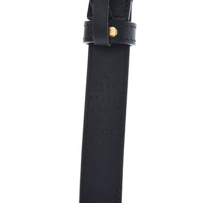 Gucci Moon Calfskin Pearl Double G 20mm Belt 80 32 Black Cream 6 of 6