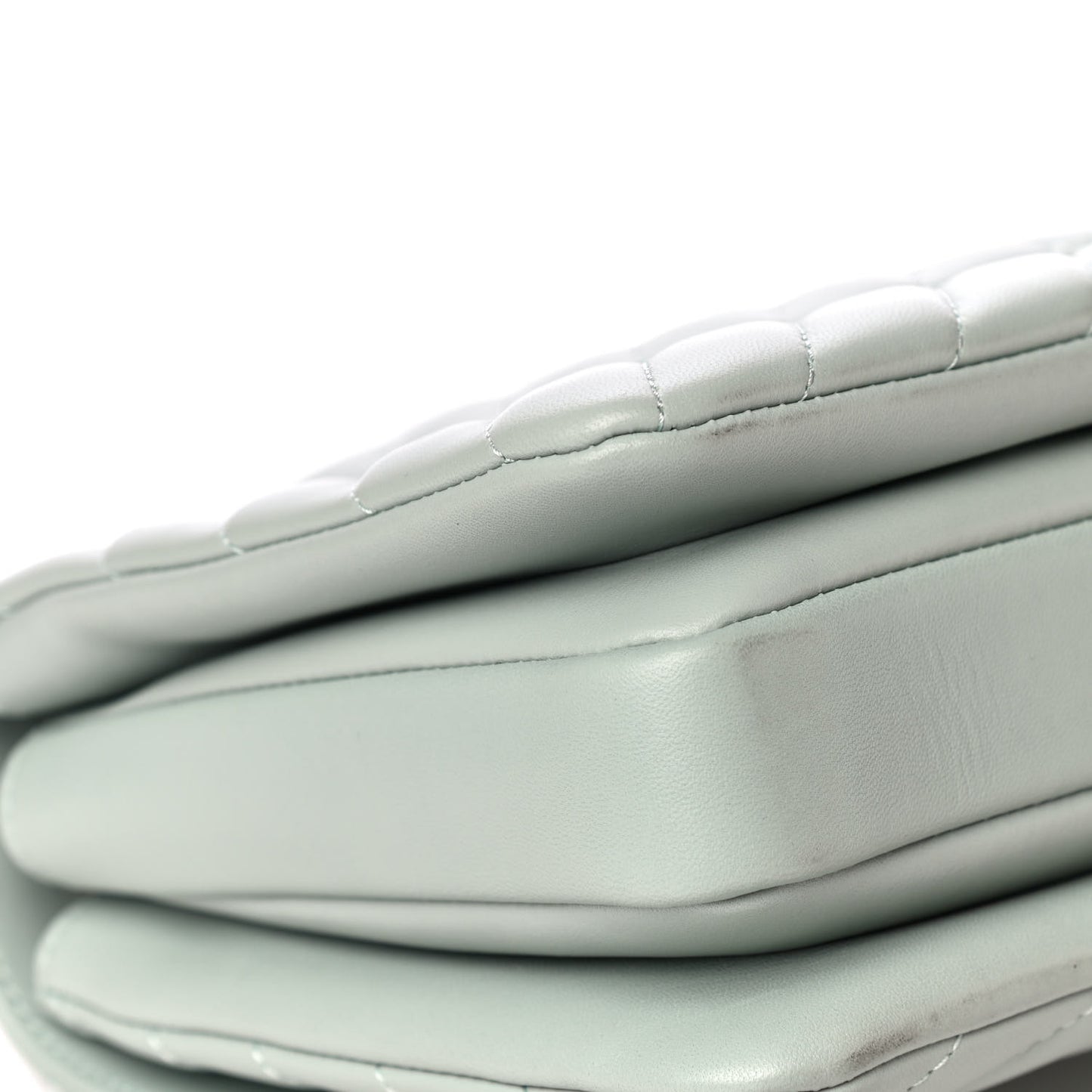 Lambskin Chevron Quilted Small Trendy CC Dual Handle Flap Bag Light Green