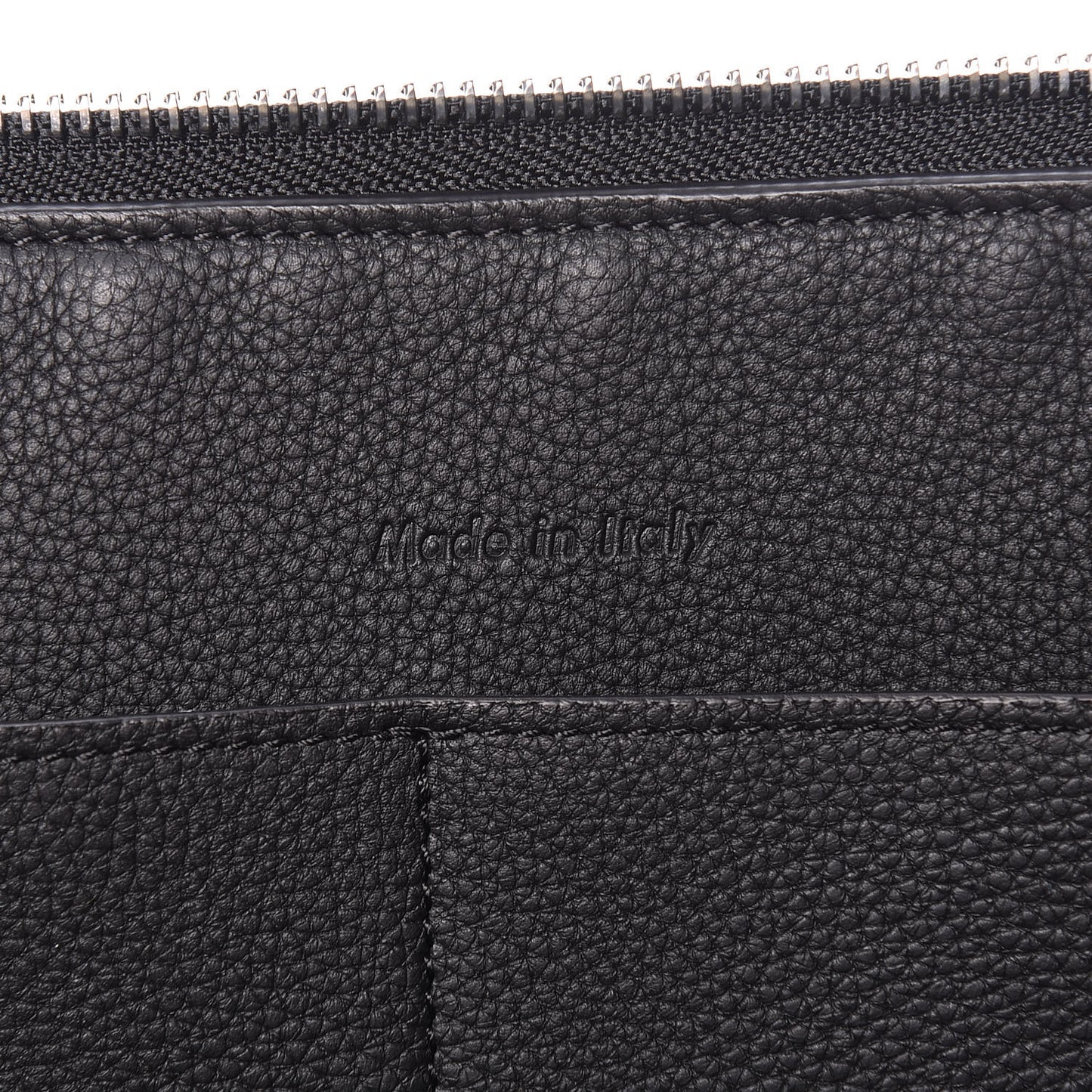 Baby Grained Calfskin Medium Tri-Fold Bag Black