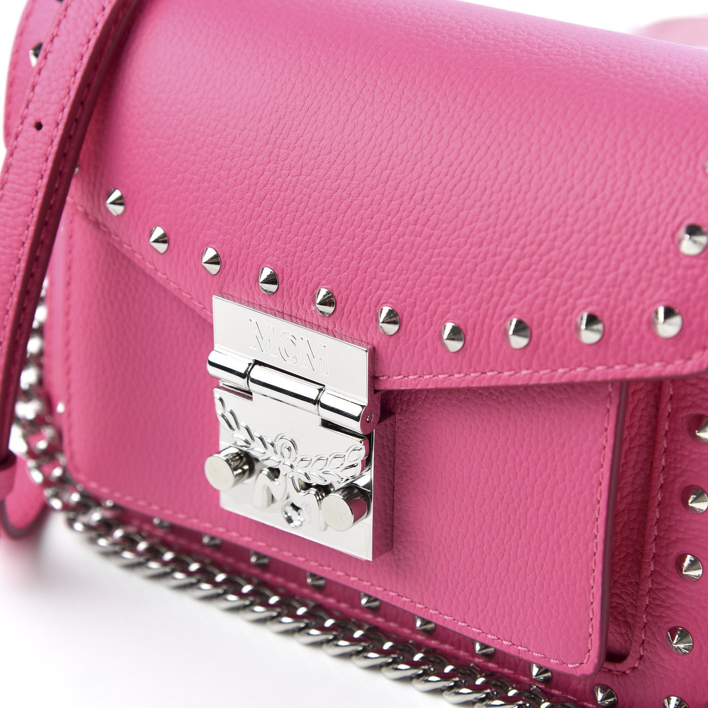 Calfskin Studded Mini Patricia Crossbody Bag Sugar Pink