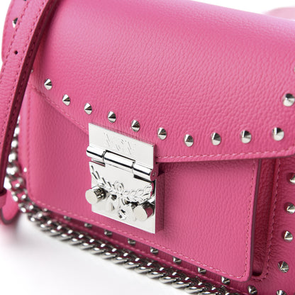 MCM Calfskin Studded Mini Patricia Crossbody Bag Sugar Pink 11 of 11