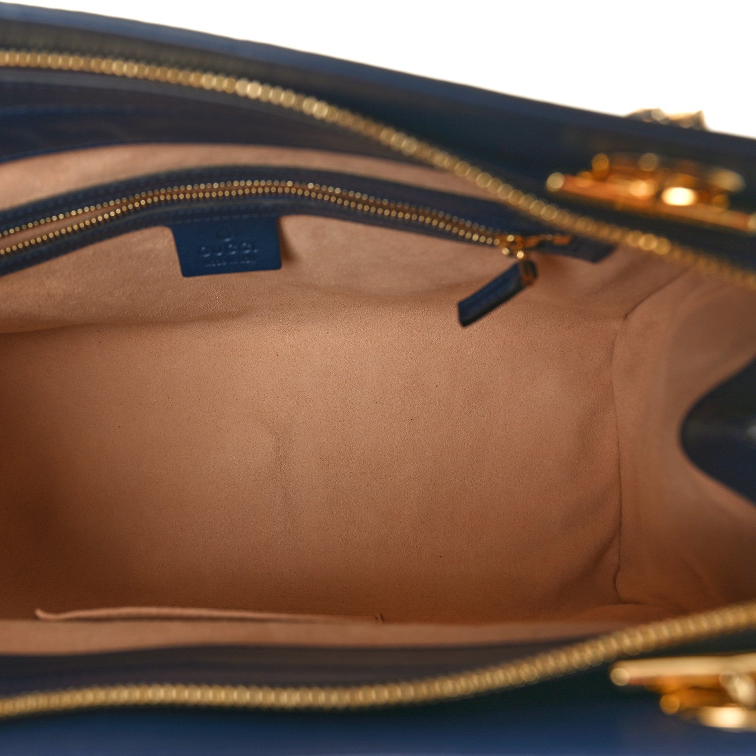 Gucci Guccissima Signature Medium Shoulder Tote Bag Blue 5 of 10