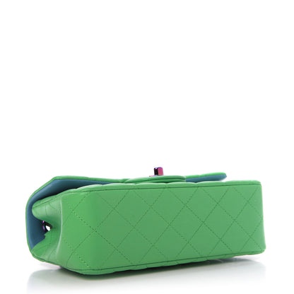 Chanel Lambskin Quilted Mini Rectangular Flap Green Blue 4 of 10