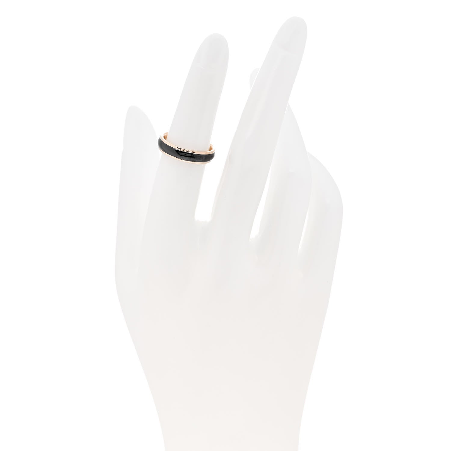 Tiffany 18K Rose Gold Titanium Classic Wedding Band Ring 49 5 Black 2 of 5