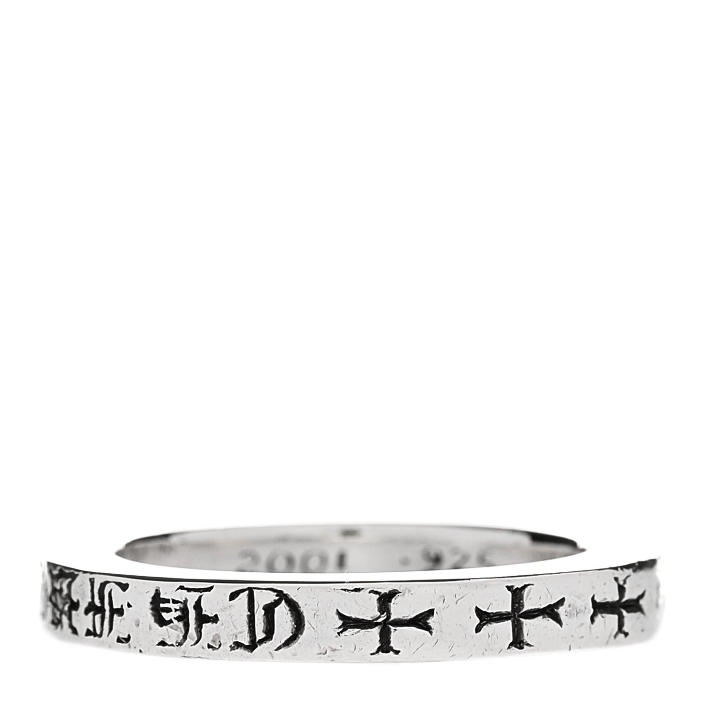 Sterling Silver Diamond CH Fck You Spacer Ring 58 8.5