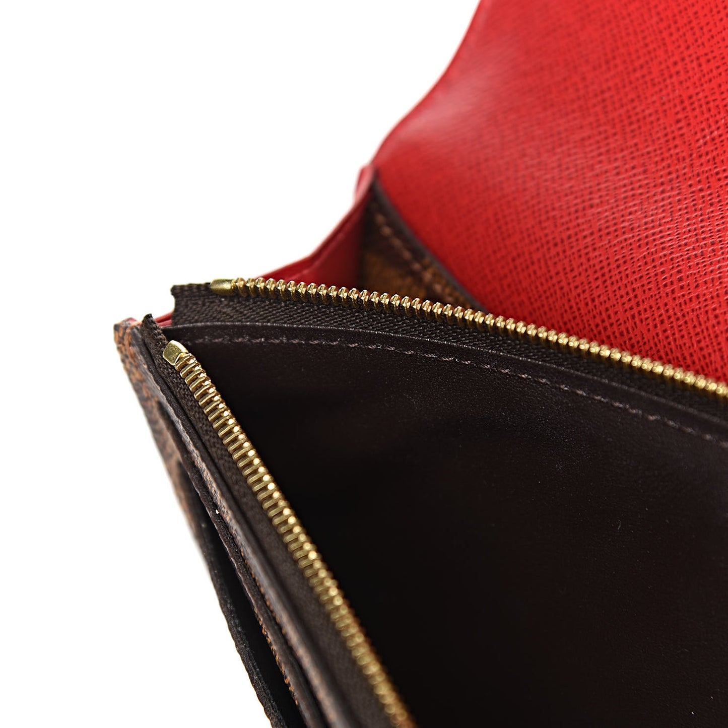 Damier Ebene Emilie Wallet Red