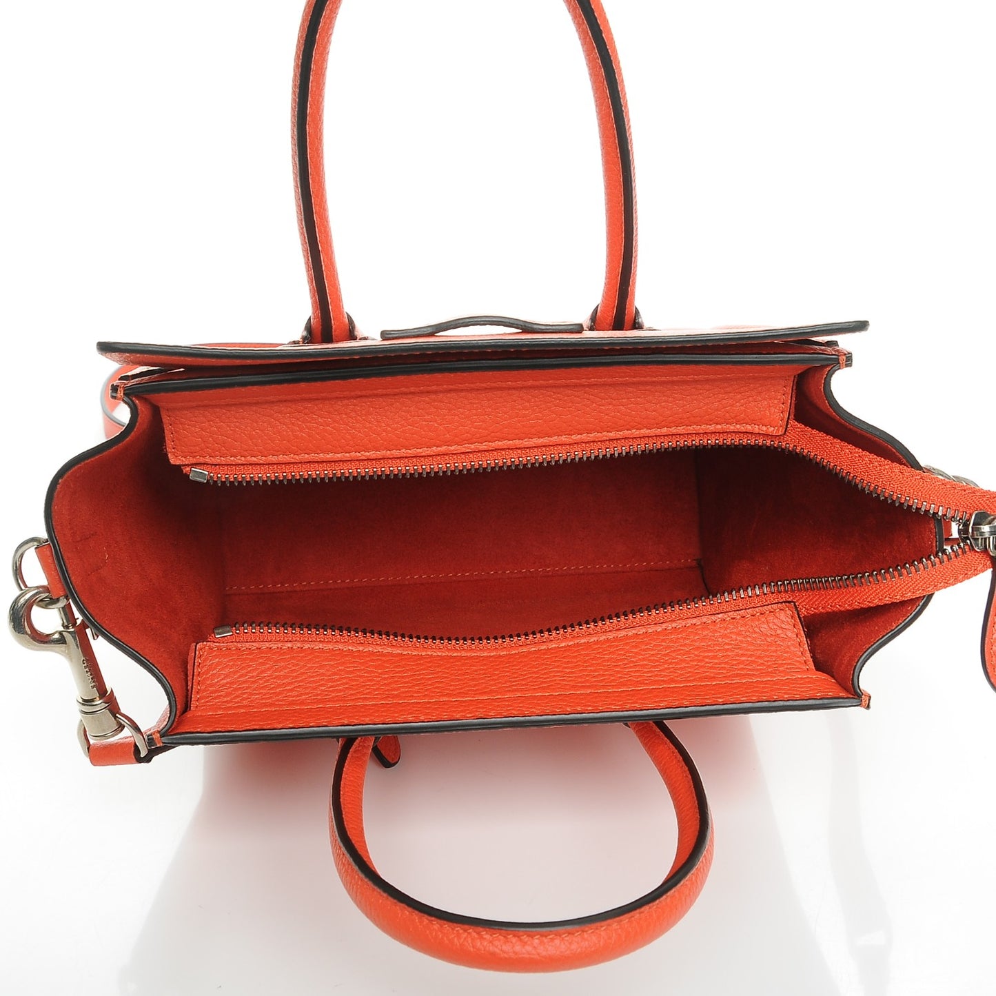 Drummed Calfskin Nano Luggage Vermillion