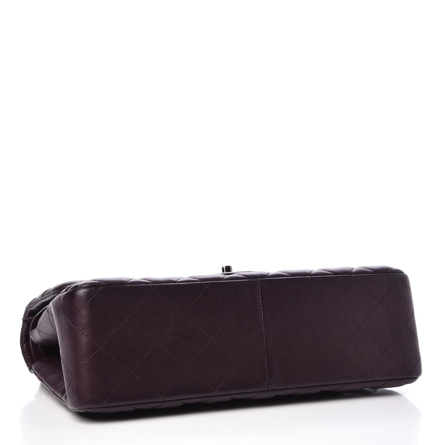 Lambskin Quilted Jumbo Double Flap Purple