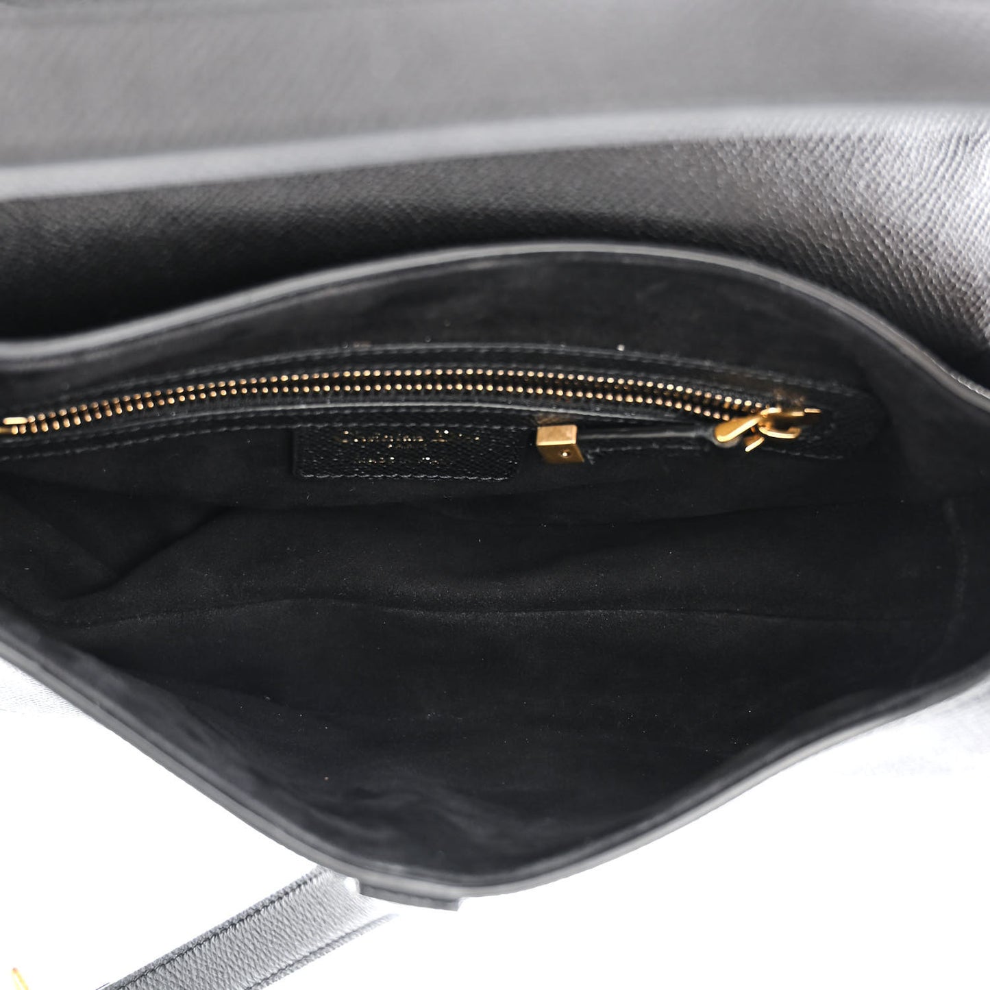 Grained Calfskin Saddle Bag Black