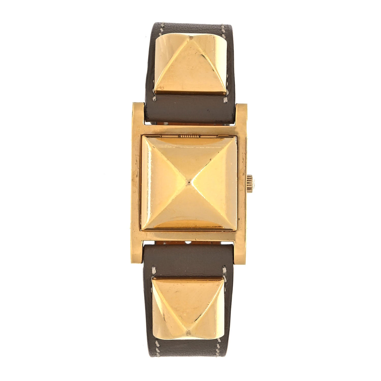 Hermes Stainless Steel Swift 23mm Medor Quartz Watch Etoupe 1 of 5