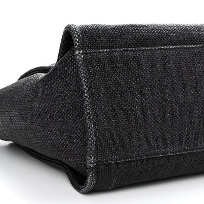 Chanel Woven Straw Raffia Medium Deauville Tote Black 9 of 10