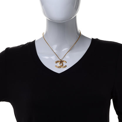 Chanel Metal CC Paris Button Necklace Gold 2 of 6