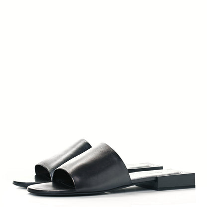 Balenciaga Shiny Smooth Sheepskin Box Flat Sandals 40.5 Black 3 of 9