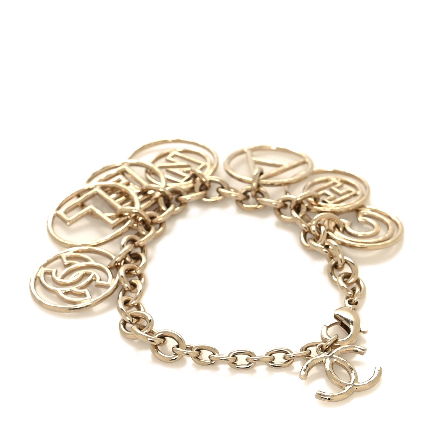 Chanel Hoop Cuba Logo Bracelet Gold 3 of 5